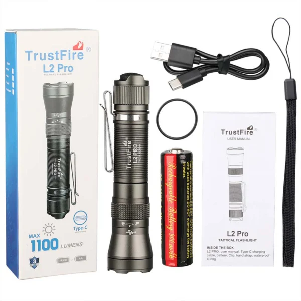 best pocket flashlight TrustFire L2Pro 1100 Lumen