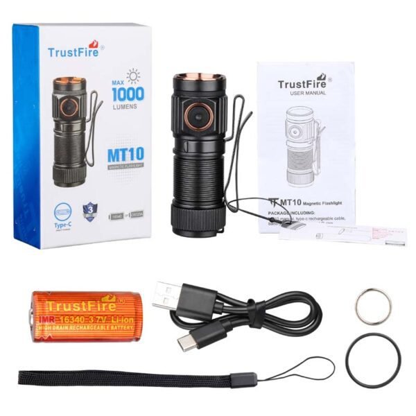 edc flashlight trustFire mt10 1050 lumen portable torch