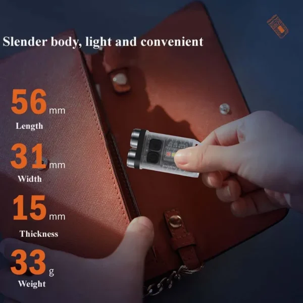 10 handheld flashlight 2xXPG2 900 Lumens Mini LED Keychain Type-C Charging