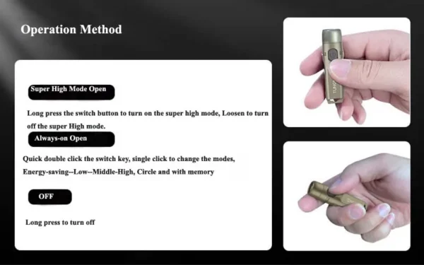 mini flashlight keychain TUNENG S15 10W SST20 650 Lumens