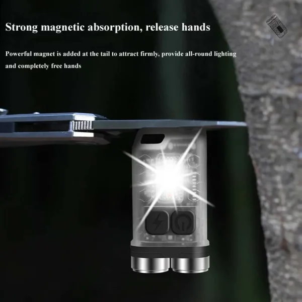 13 handheld flashlight 2xXPG2 900 Lumens Mini LED Keychain Type-C Charging