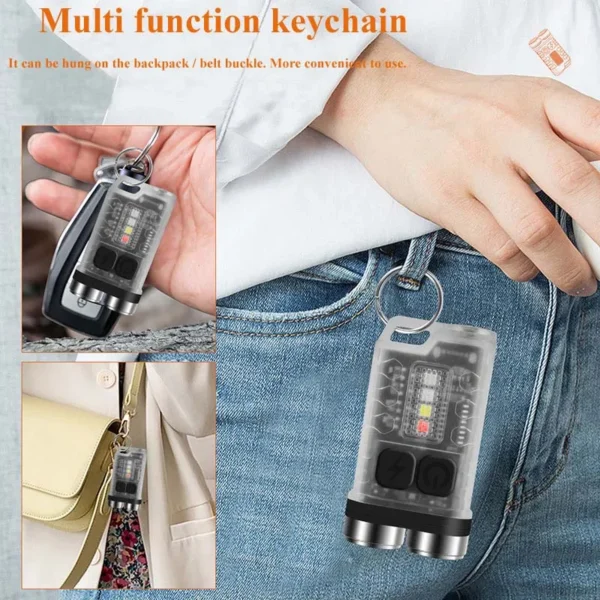 14 handheld flashlight 2xXPG2 900 Lumens Mini LED Keychain Type-C Charging