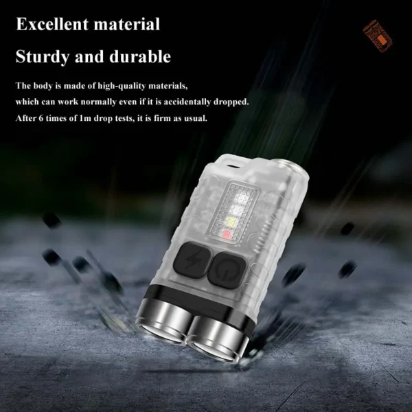 17 handheld flashlight 2xXPG2 900 Lumens Mini LED Keychain Type-C Charging