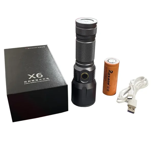 5 powerful flash light X6 12W XPL 1095 Lumens Middle Switch Type-C