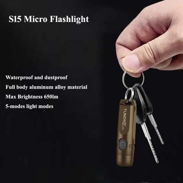 mini flashlight keychain TUNENG S15 10W SST20 650 Lumens