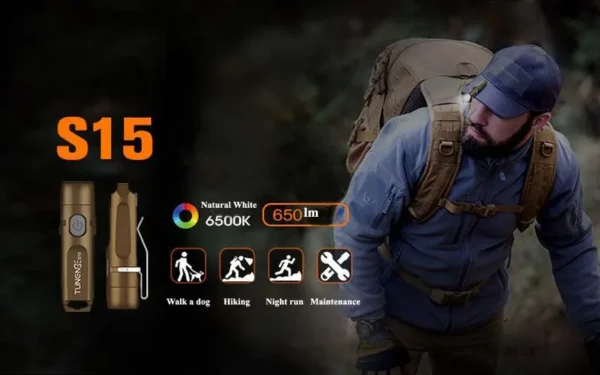 mini flashlight keychain TUNENG S15 10W SST20 650 Lumens
