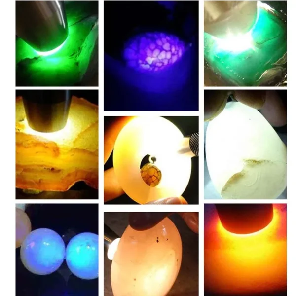 16 365nm uv flashlight 6 Colors White Warm White Blue Red Light 365nm UV 395nm UV Light USB Rechargeable