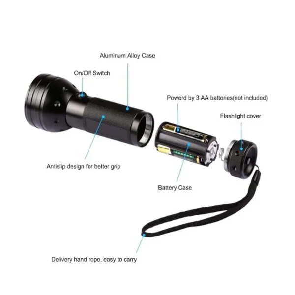 3 uv light torch 5W 51 LED 395nm Shadowless Adhesive Curing UV Flashlight