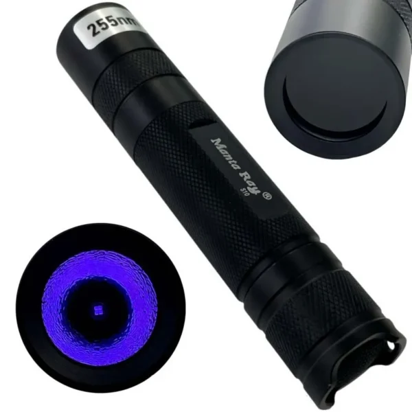 uvc lights Professional Fluorescent Torch Manta Ray S10 5W UVC Deep Violet 18650 Flashlight with 255/295/310/340nm Wavelengths